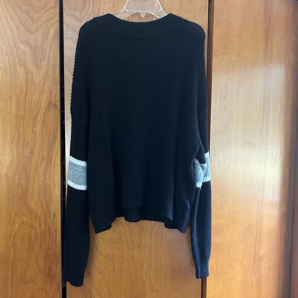 John + Jenn black cropped mock neck sweater